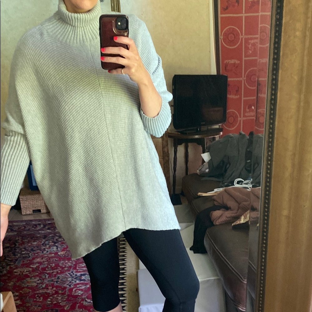 Women's Light Gray Turtleneck Sweater dress